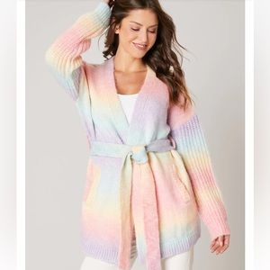 Sugar lips Pastel Rainbow knit sweater. Size XL